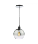 Lampa suspendata Lycia 1 Light Single Pendant Matt Black Ombre Smoked Glass