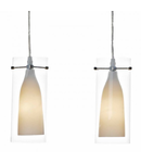 Lampa suspendata Boda 3 Light Pendant Satin Chrome Double Glass