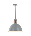 Lampa suspendata Frederick 1 Light Single Pendant Grey Satin Copper