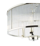 Lampa suspendata Eveyln 3 Light Pendant Polished Nickel Glass