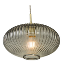 Lampa suspendata Edmond 1 Light Pendant Smoked Glass Antique Brass Detail