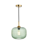 Lampa suspendata Demarius 1 Light Pendant Green Glass Bronze Detail