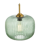 Lampa suspendata Demarius 1 Light Pendant Green Glass Bronze Detail