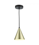 Lampa suspendata Branco 1 Light Pendant Matt Black And Satin Gold