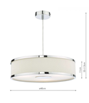 Lampa suspendata Alvaro 3 Light Single Pendant Polished Chrome Ivory