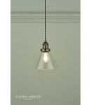 Lampa suspendata Laura Ashley Isaac Pendant Industrial Nickel Glass