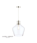 Lampa suspendata Laura Ashley Rye Pendant Polished Nickel Clear Glass