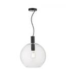 Lampa suspendata Zula 1 Light Single Pendant Black Clear Glass