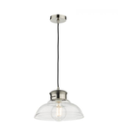 Lampa suspendata Siren 1 Light Single Pendant Antique Chrome Clear Glass