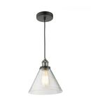 Lampa suspendata Ray 1 Light Single Pendant Antique Nickel Clear Glass