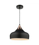 Lampa suspendata Gaucho 1 Light Single Pendant Black And Copper