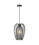 Lampa suspendata Ero 1 Light Single Pendant Black And Chrome