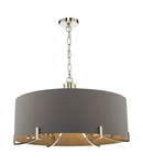 Lampa suspendata Veyron 6 Light Pendant Polished Nickel With Grey Shade