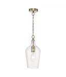 Lampa suspendata Nida Pendant Antique Brass Glass