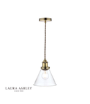 Lampa suspendata Laura Ashley Isaac Pendant Antique Brass Glass