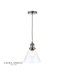 Lampa suspendata Laura Ashley Isaac Pendant Satin Nickel Glass