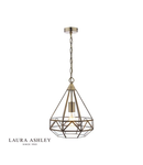 Lampa suspendata Laura Ashley Zaria Pendant Antique Brass Glass