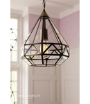 Lampa suspendata Laura Ashley Zaria Pendant Antique Brass Glass