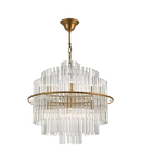 Lampa suspendata Lukas 13 Light Pendant Brushed Antique Gold And Clear Glass