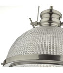 Lampa suspendata Peyton 1 Light Pendant Satin Nickel And Textured Glass