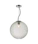 Lampa suspendata Ossian 1 Light Pendant Polished Chrome And Clear Glass Large