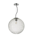 Lampa suspendata Ossian 1 Light Pendant Polished Chrome And Clear Glass Large