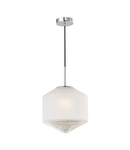 Lampa suspendata Nisha 1 Light Pendant Polished Chrome And Frosted/Clear Glass