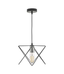 Lampa suspendata Midi 1 Light Pendant Black and Polished Chrome