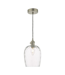 Lampa suspendata Hadano Pendant Antique Chrome With Dimpled Glass Shade