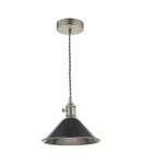 Lampa suspendata Hadano Pendant Antique Chrome With Antique Pewter Shade