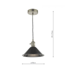 Lampa suspendata Hadano Pendant Antique Chrome With Antique Pewter Shade