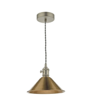 Lampa suspendata Hadano Pendant Antique Chrome With Aged Brass Shade