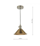 Lampa suspendata Hadano Pendant Antique Chrome With Aged Brass Shade