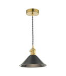 Lampa suspendata Hadano Pendant Natural Brass With Antique Pewter Shade