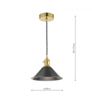 Lampa suspendata Hadano Pendant Natural Brass With Antique Pewter Shade