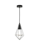 Lampa suspendata Gianni 1 Light Pendant Black, Polished Chrome & Glass