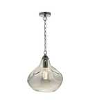 Lampa suspendata Esarosa 1 Light Pendant Black Chrome And Smoked Glass