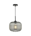 Lampa suspendata Demarius 1 Light Pendant Black and Smoked Glass