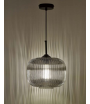 Lampa suspendata Demarius 1 Light Pendant Black and Smoked Glass