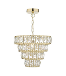 Lampa suspendata Cerys 1 Light 4 Tier Pendant Crystal & Gold