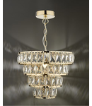 Lampa suspendata Cerys 1 Light 4 Tier Pendant Crystal & Gold