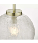 Lampa suspendata Avari 1 Light Pendant Satin Brass And Clear Frosted Glass