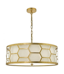 Lampa suspendata Epstein 4 Light Pendant Gold With Ivory Shade & Glass Diffuser