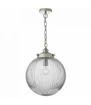 Lampa suspendata Tamara Pendant Satin Nickel & Ribbed Glass