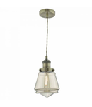 Lampa suspendata Curtis Pendant Antique Brass & Champagne Glass