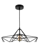 Lampa suspendata Luanda 1 Light Pendant Matt Black & Bright Copper Detail