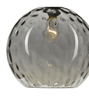 Lampa suspendata Aulax 1 Light Pendant Silver Smoked Glass With Dimple Effect