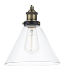 Lampa suspendata Ray 1 Light Pendant Antique Brass Clear