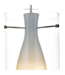 Lampa suspendata Boda 1 Light Pendant Satin Chrome Opal Glass