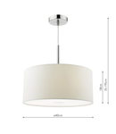 Lampa suspendata Ronda 3lt Pendant With White Shade And Diffuser 40cm